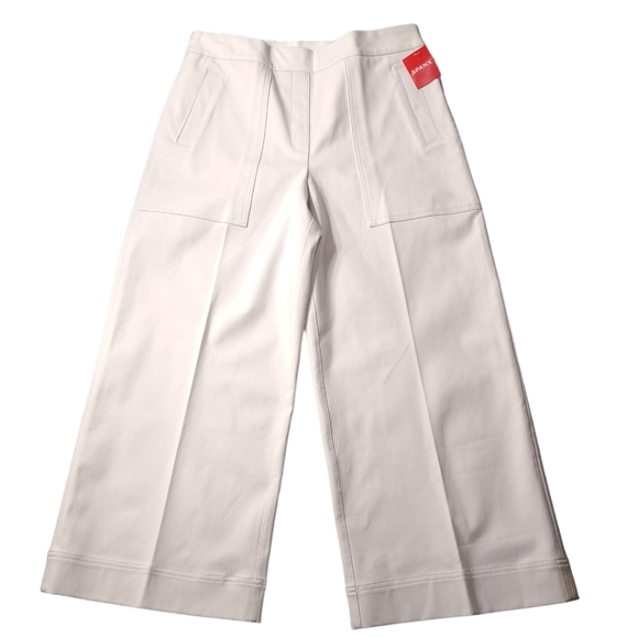 SPANX Women's On-the-Go Leg Wide White Pants With Ultimate Opacity Technology L - Picture 3 of 16